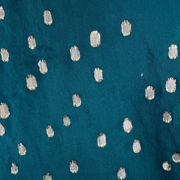 Lilly Pulitzer Silk Tank Top Gold Metallic‎ Dot Green Sleeveless V Neck Size M - Picture 7 of 17